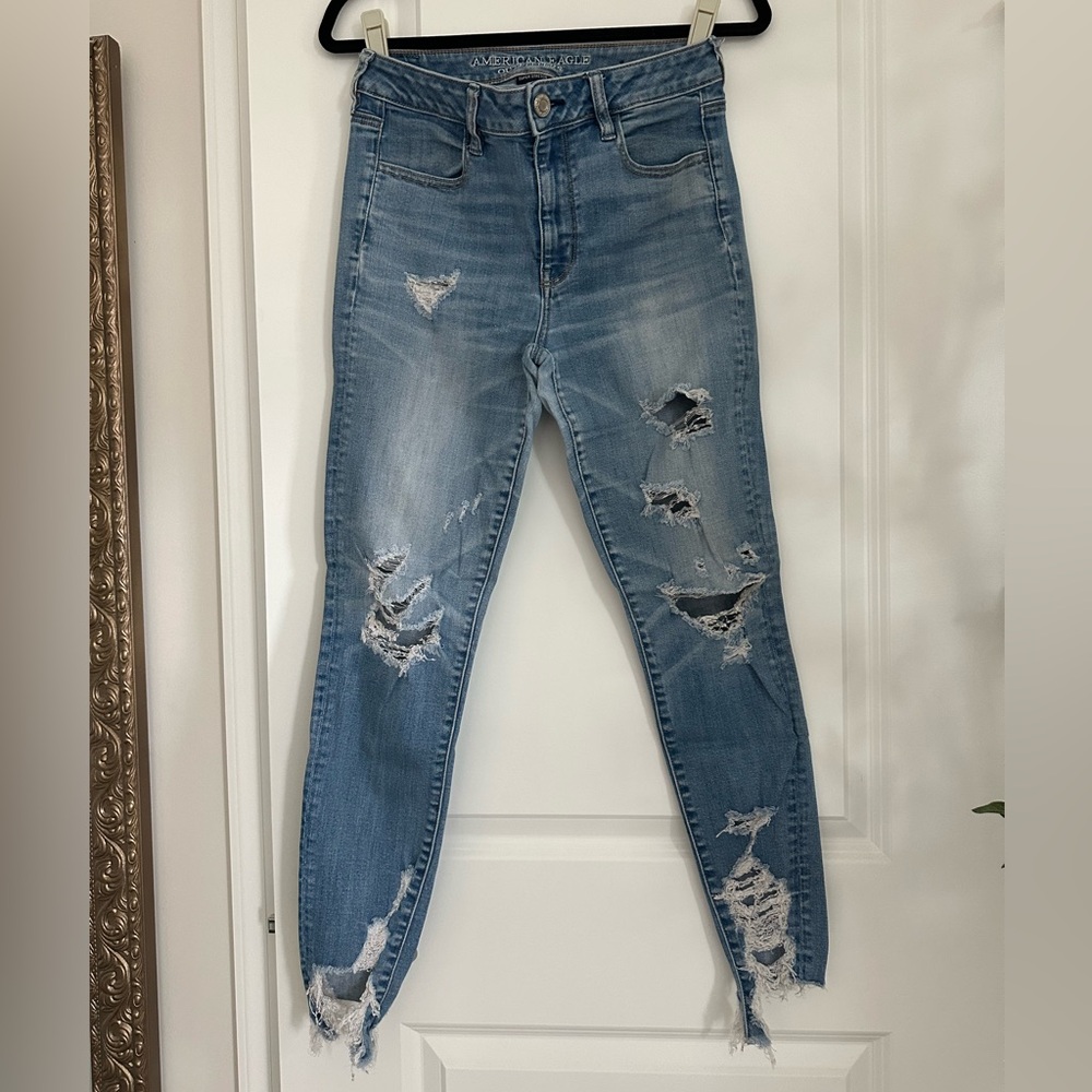 American Eagle Outfitters Women's Distressed Hi-Rise Jegging | size 8